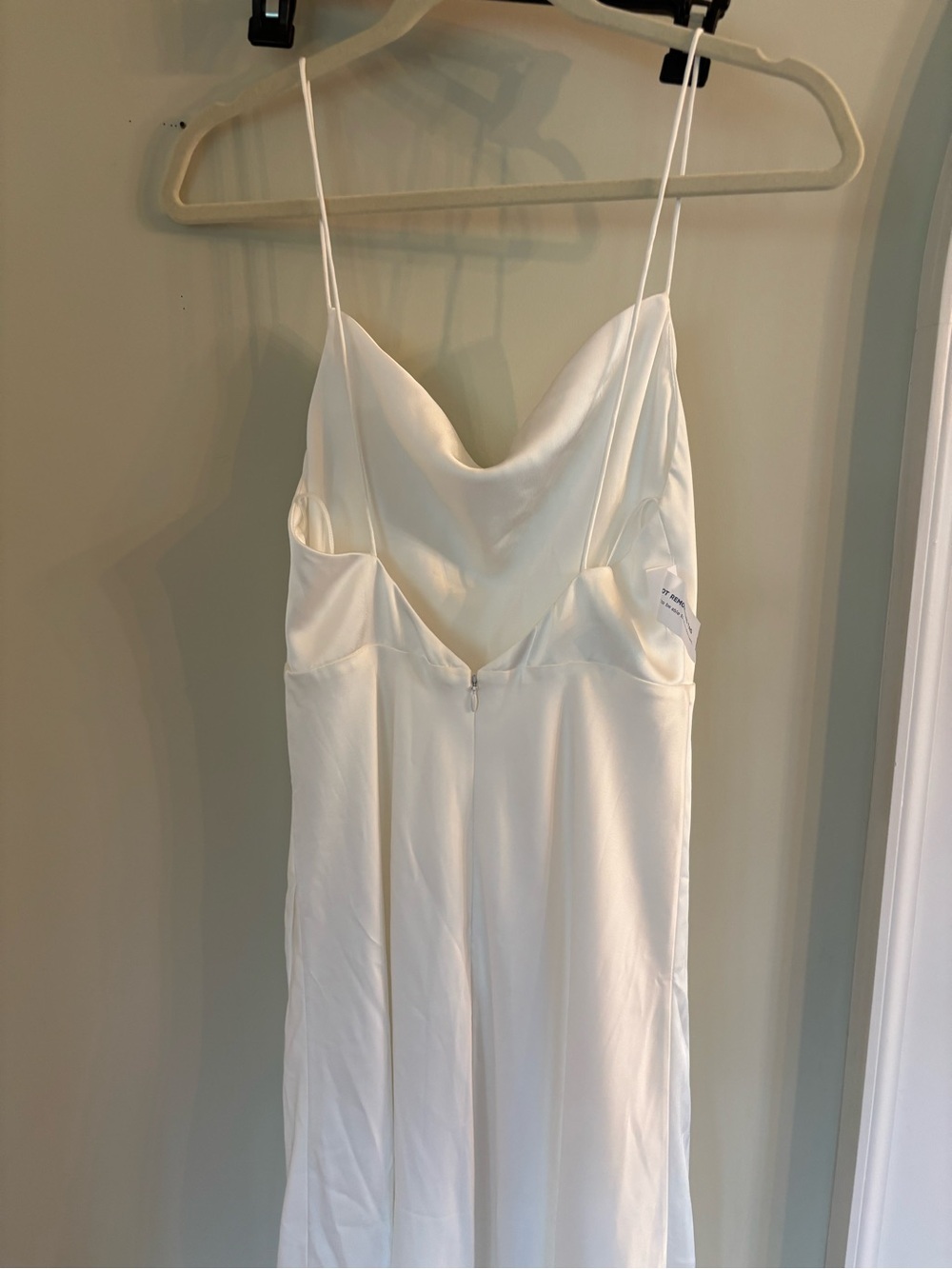 Fame and Partners White Satin Cowl Slip Dress - Picture 2 of 4